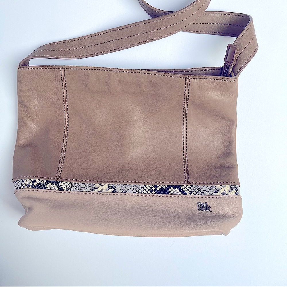 The Sak Large Tan and Reptile Print Shoulder Bag